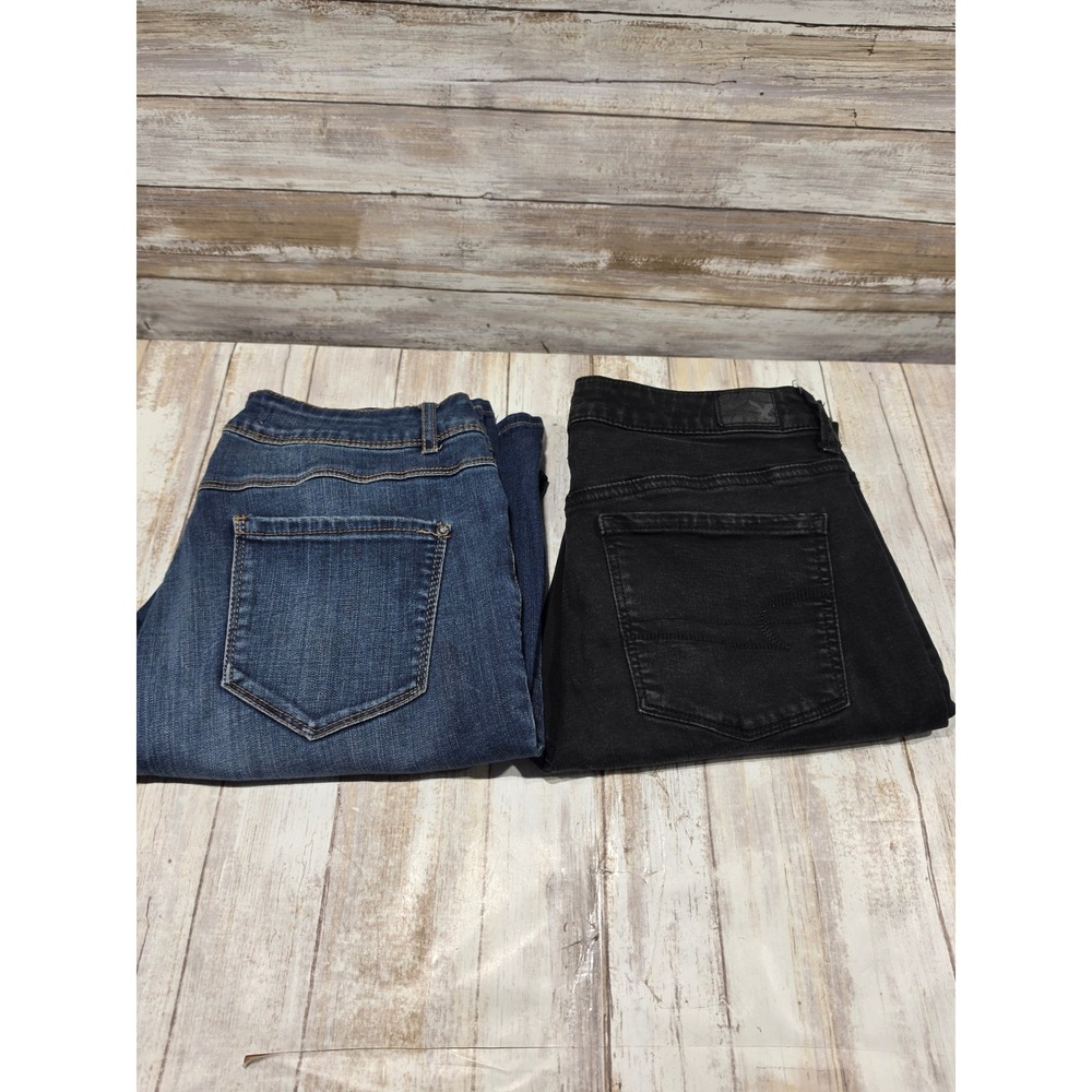 1-American Eagle Black 1- Unbranded Skinny Jeans Bundle Womens Size 10 Stretch